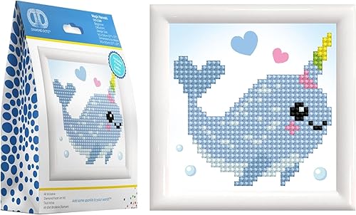 DIAMOND DOTZ Magic Narwahl - Kits de pintura de diamantes de animales para adultos, kits de arte de diamantes, un kit de manualidades creativo