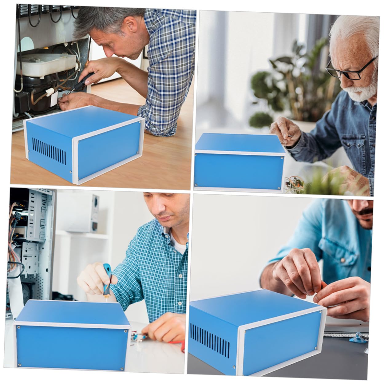 Metall Anschlusskasten Blau, Selbstgemacht Elektro Gehäuse mit Schrauben