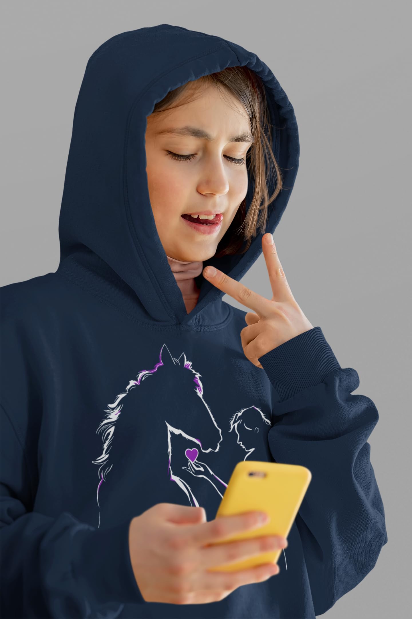 Minifan Pullover Mädchen Pferde Liebe Kapuzenpullover Reiterin Kinder Hoodie Pferd Reitsport Bekleidung My Horse