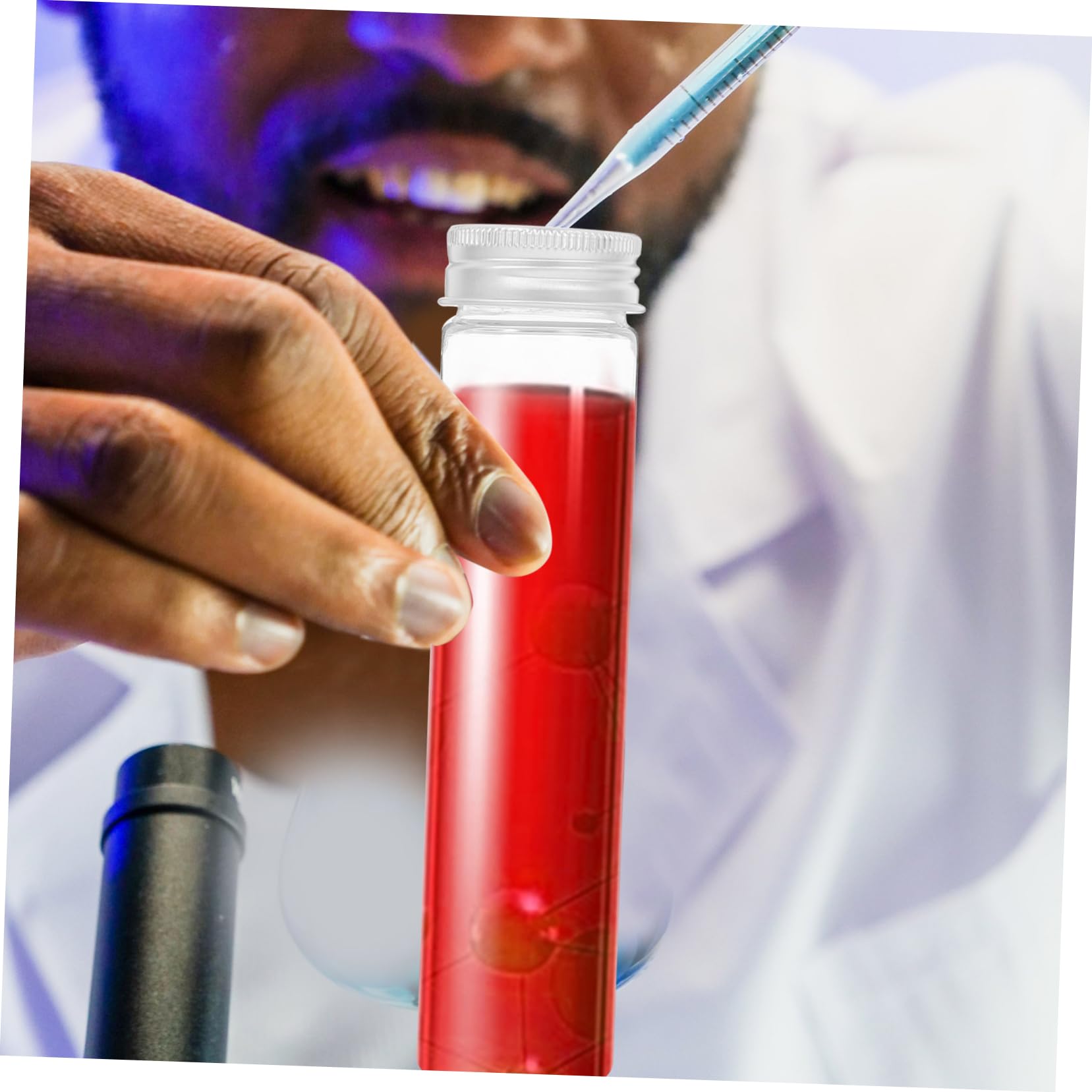 SOLUSTRE 16pc Plastic Sample Vials 110ml with Screw Cap Lids Lightweight Test Tubes Storage Bottles for Travel