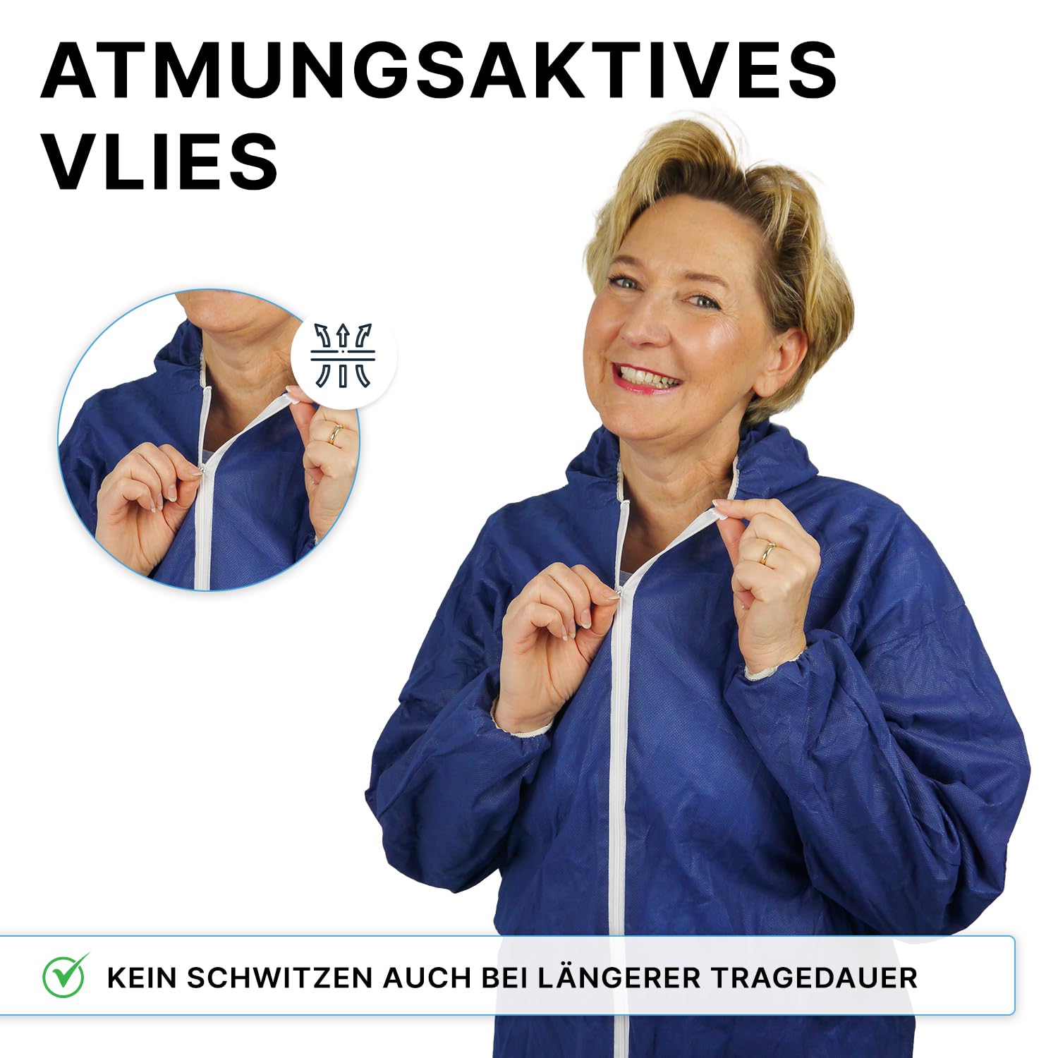 10x ARNOMED® Schutzanzug Einweg Extra Stark XXL, Einwegoverall Blau | Einweganzug, Einweg Maleranzug & Lackieranzug, Staubschutzanzug, Maleroverall, Schutzanzug, Einmalanzug