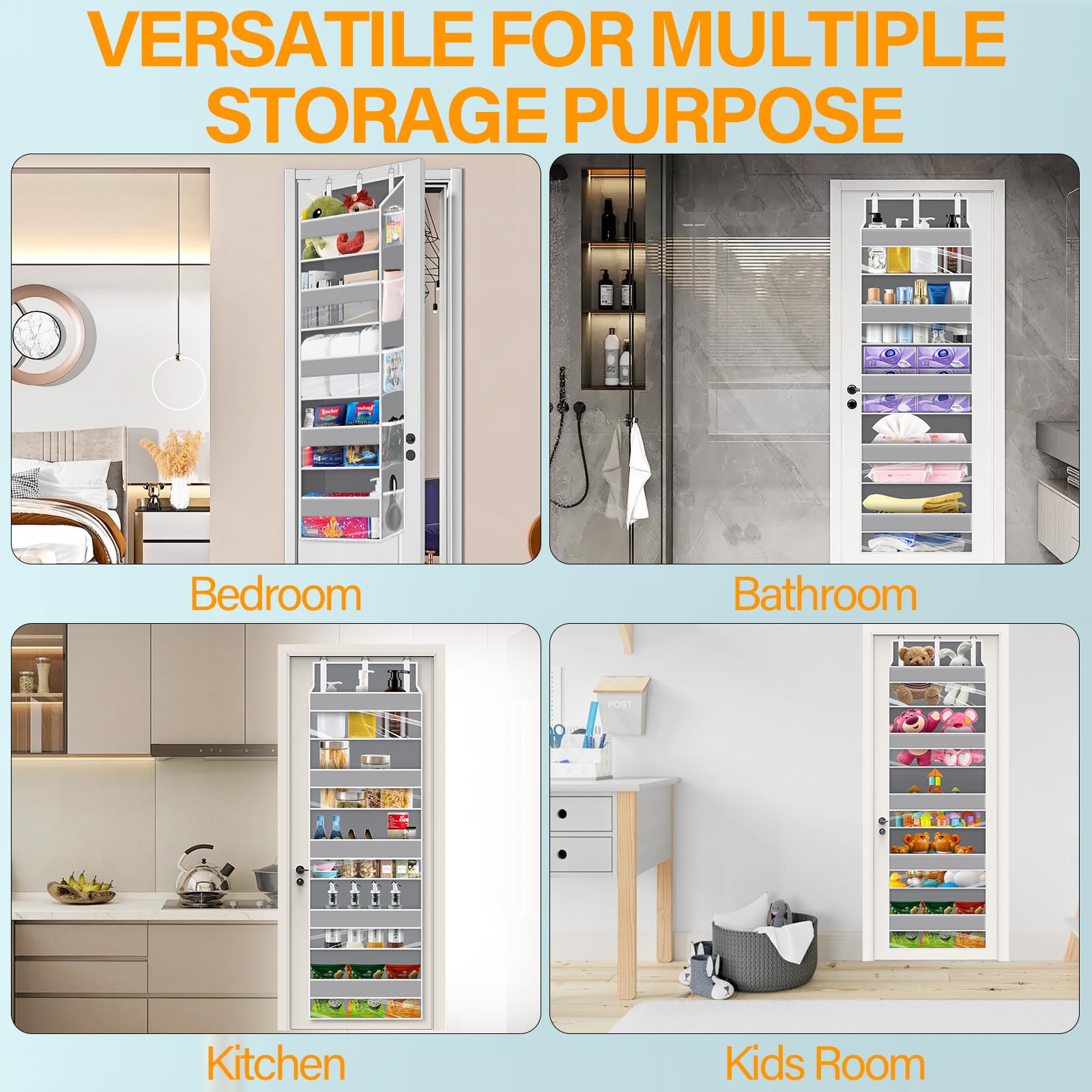 Organizzatore portaoggetti sospeso dietro la porta, 5 ripiani Organizer porta sospeso con 5 tasche di grande capacità, antiribaltamento | Leroy Merlin