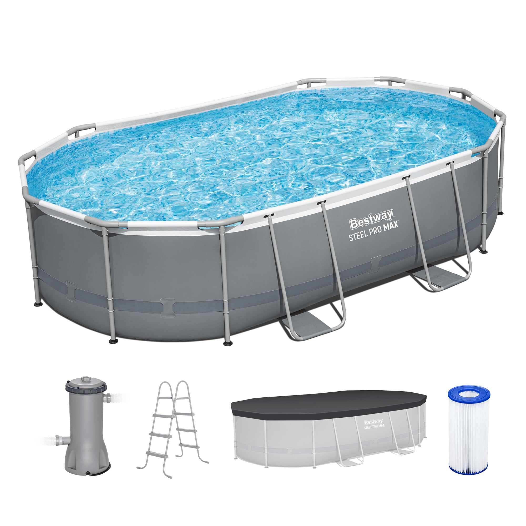 Bestway Steel Pro MAX 16 x 10 x 42 Oval Above Ground Pool Set