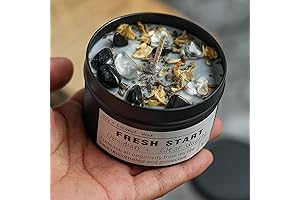 Crystal Healing Candle - Release Old Energy with Obsidian & Clear Quartz