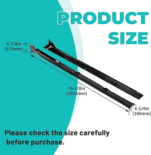 Miniatura 7 de KUAFU Repuesto de extensión de falda lateral compatible con Honda Civic 2016-2021 de 4 puertas Sedan (incluido el modelo Si) estilo Type-R, kit de