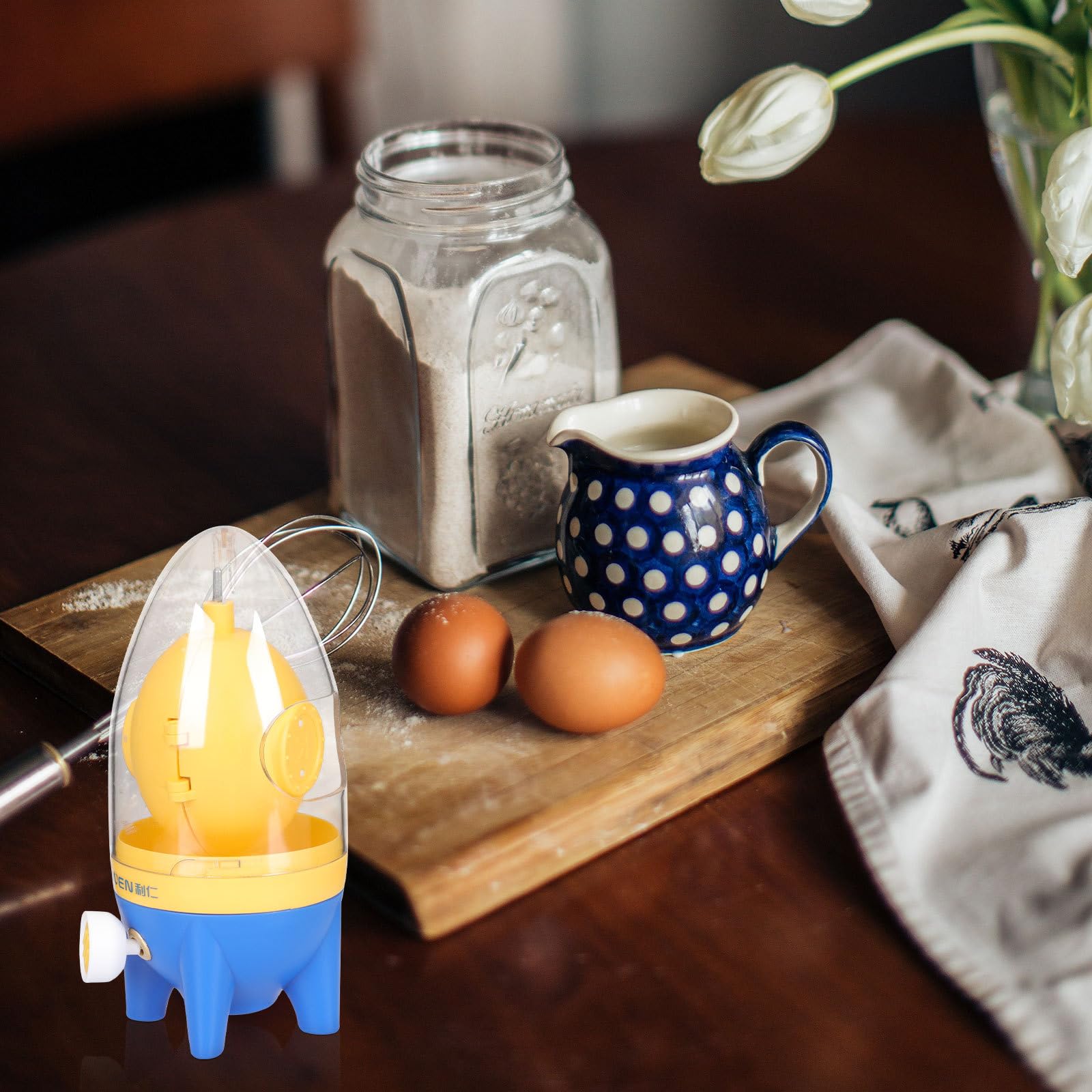 Manueller Schneebesen Ei Homogenizer- Tool Eierweiß- Yolk- Mixer Kabelloser Handmixer Ei Whisk Mixer. Küchenhelfer Ei-mix-tool Eierzieher Ei- Mischwerkzeuge Milch Abs Geschält