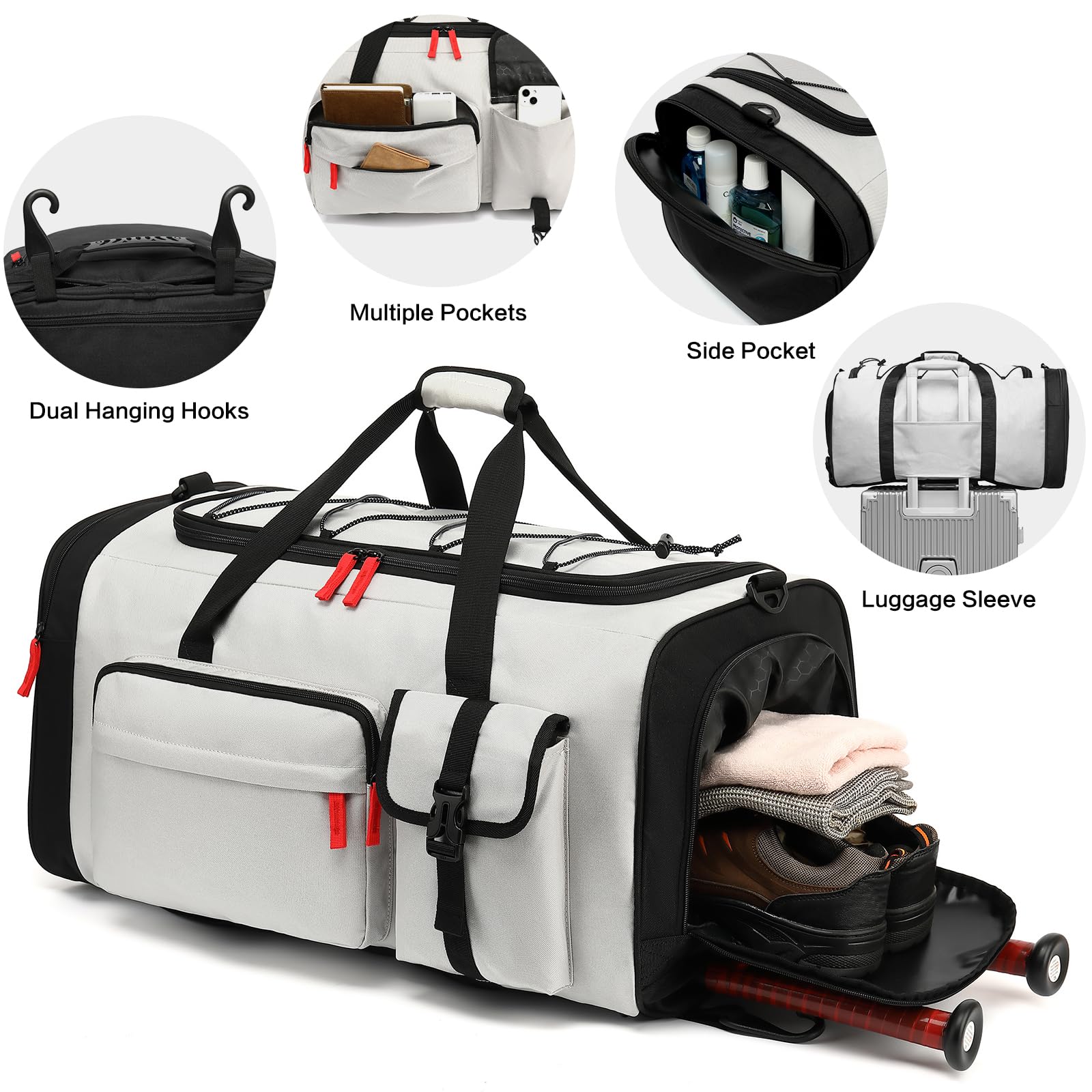 TUGUAN Borsone da baseball e softball di grande capacità con scomparto per scarpe, zaino portatile per adulti, allenatori e squadre, capacità 65 l, per attrezzatura e attrezzatura