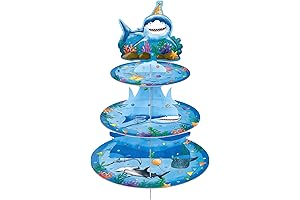 WERNNSAI Shark Cupcake Stand - Shark Birthday Party Decorations