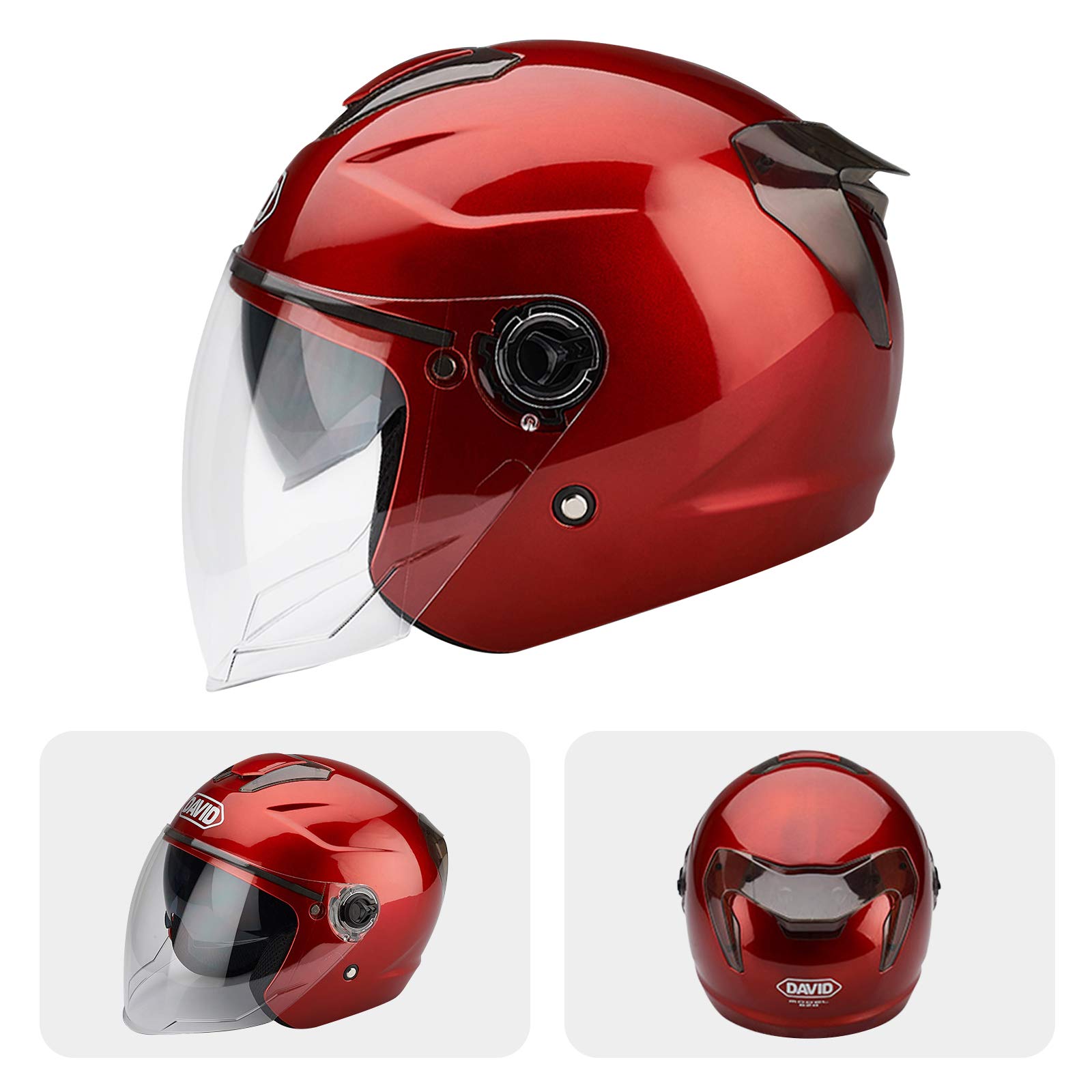 Helm Für Erwachsene Mit Doppelvisier, 7-Absätze-Sicherheitsschnalle, Abs-Schale Kombiniert Mit Eps-Pufferschicht Für Besseren Fahrschutz