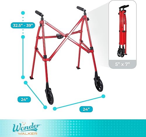 Miniatura 6 de Stander Wonder Walker - Andador ligero y plegable que ahorra espacio para adultos, personas mayores y ancianos, andador de viaje compacto con ruedas