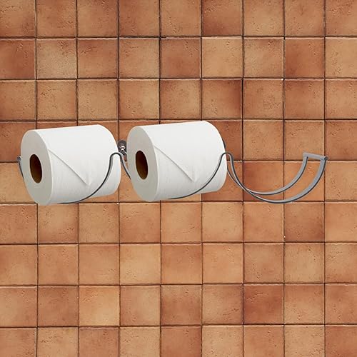Miniatura 4 de STOBAZA Estante de almacenamiento de papel higiénico Soporte de papel higiénico de metal Soporte de papel higiénico montado en la pared Soporte de