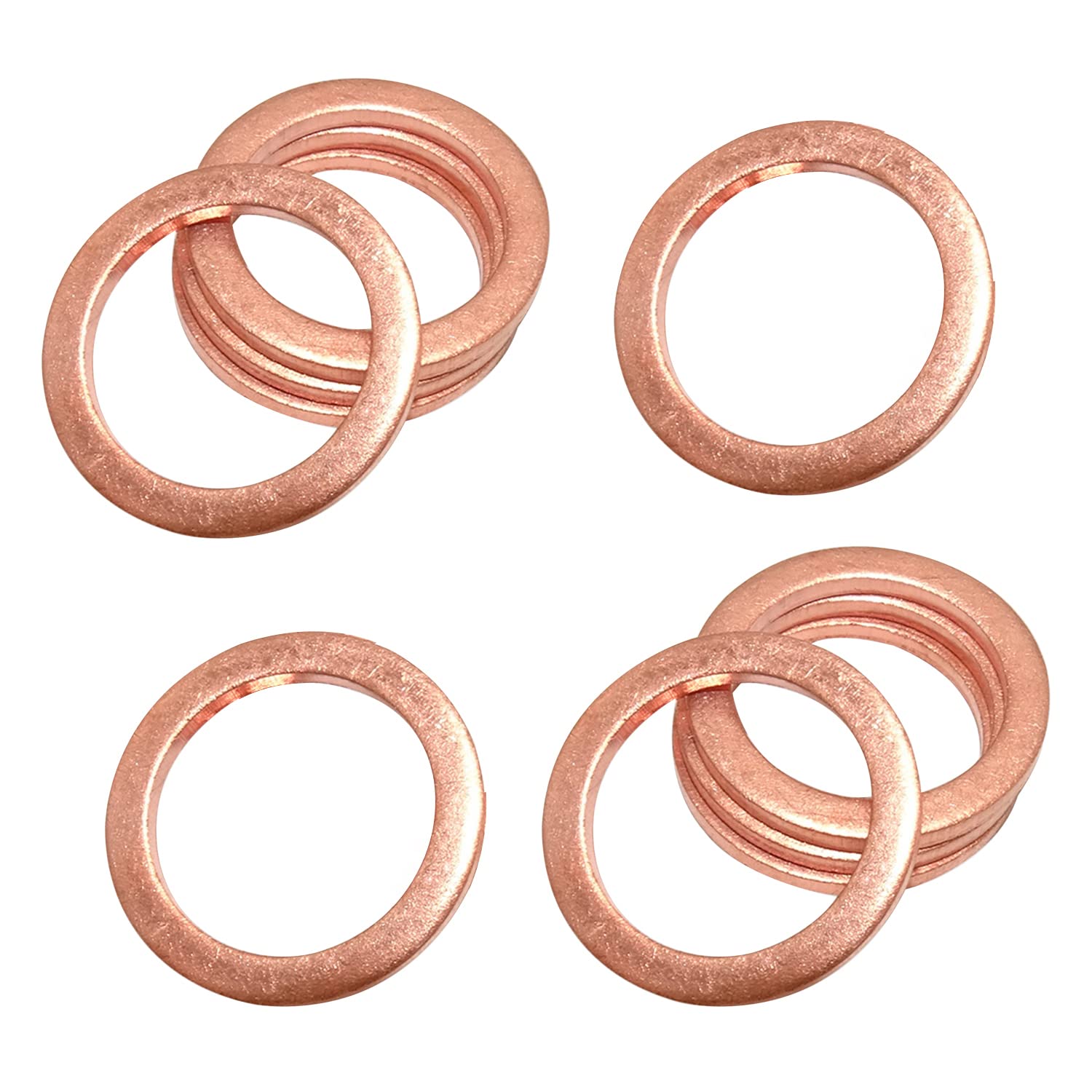 Aicosineg M24 Copper Flat Washer 0.94"x1.18"x0.06"(IDxODxT) Flat Ring Gasket Fitting for Electrical Bolt Screw Connections Fasteners Copper Tone 10pcs