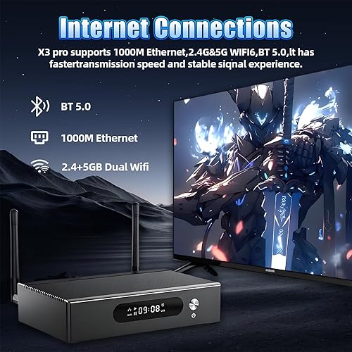 Miniatura 4 de Super Console X3 Pro Retro Game Console 70000+Games 60+ emuladores, EmuELEC4.6 y Android y CoreELEC 3 en 1, 2.4G y 5G WIFI y BT5,1000M ethernet,