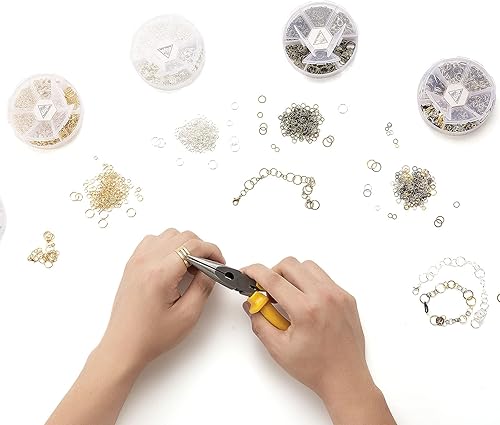 Miniatura 3 de Kit de anillos de salto con 1000 anillos de salto abiertos, 40 unidades de 0.472 in de cierre de langosta y abridor de anillos de salto