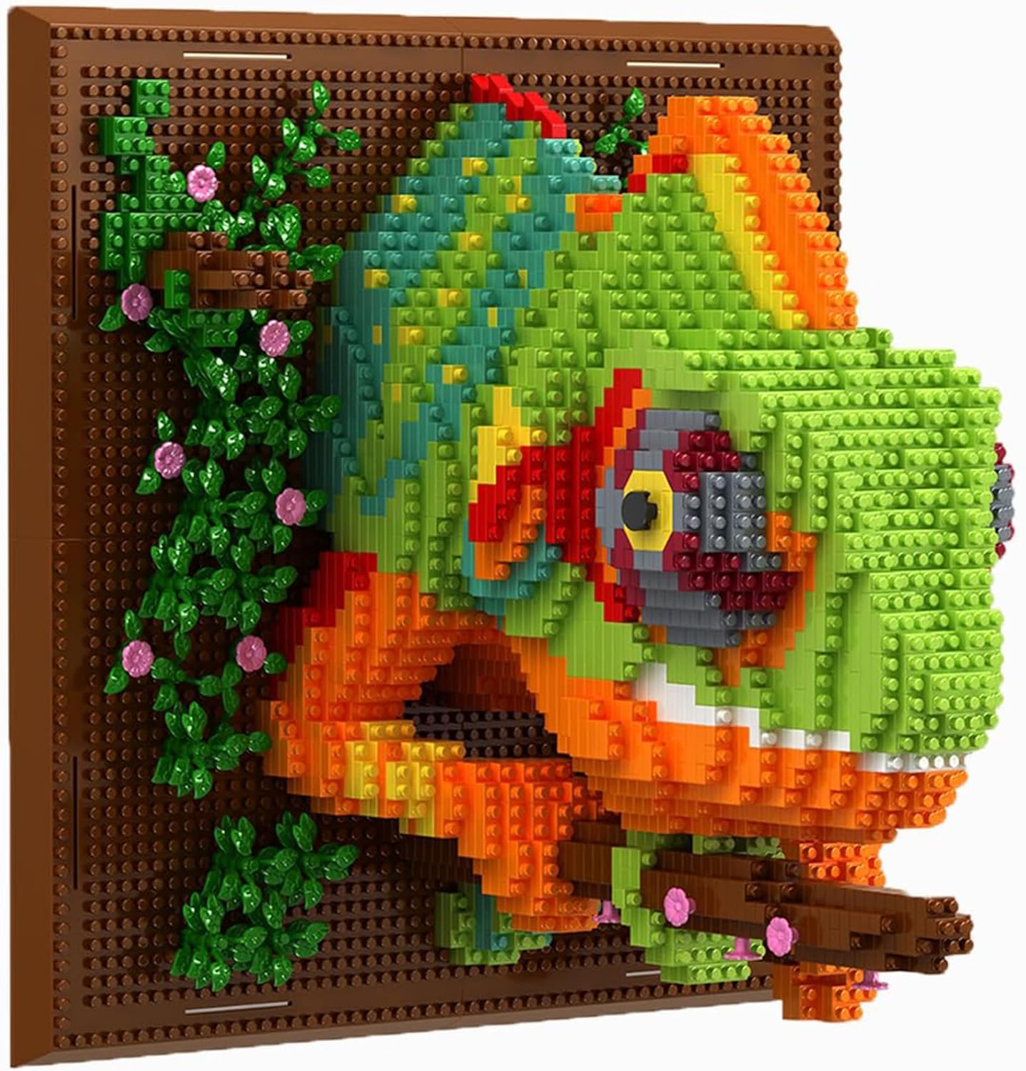 Wall Art Chameleon Building Blocks Set, 2688 Pcs 3D Chameleon Animal Micro Mini Building Blocks Set for Adults, Unique Home Wall Decor or Table Display, Creative Birthday Gift Toy for Kids Teens