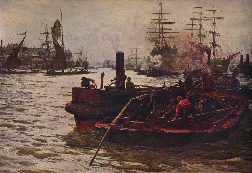GKAZGQPR Famous Painting Classic Pictures Canvas Printing Toil Glitter Glime and Wealth by William Lionel Wyllie for Home Decor 60x90cm