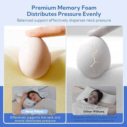 Miniatura 4 de Almohada cervical para aliviar el dolor de cuello  Almohada ergonómica de espuma viscoelástica, almohada refrescante para dormir de lado para el