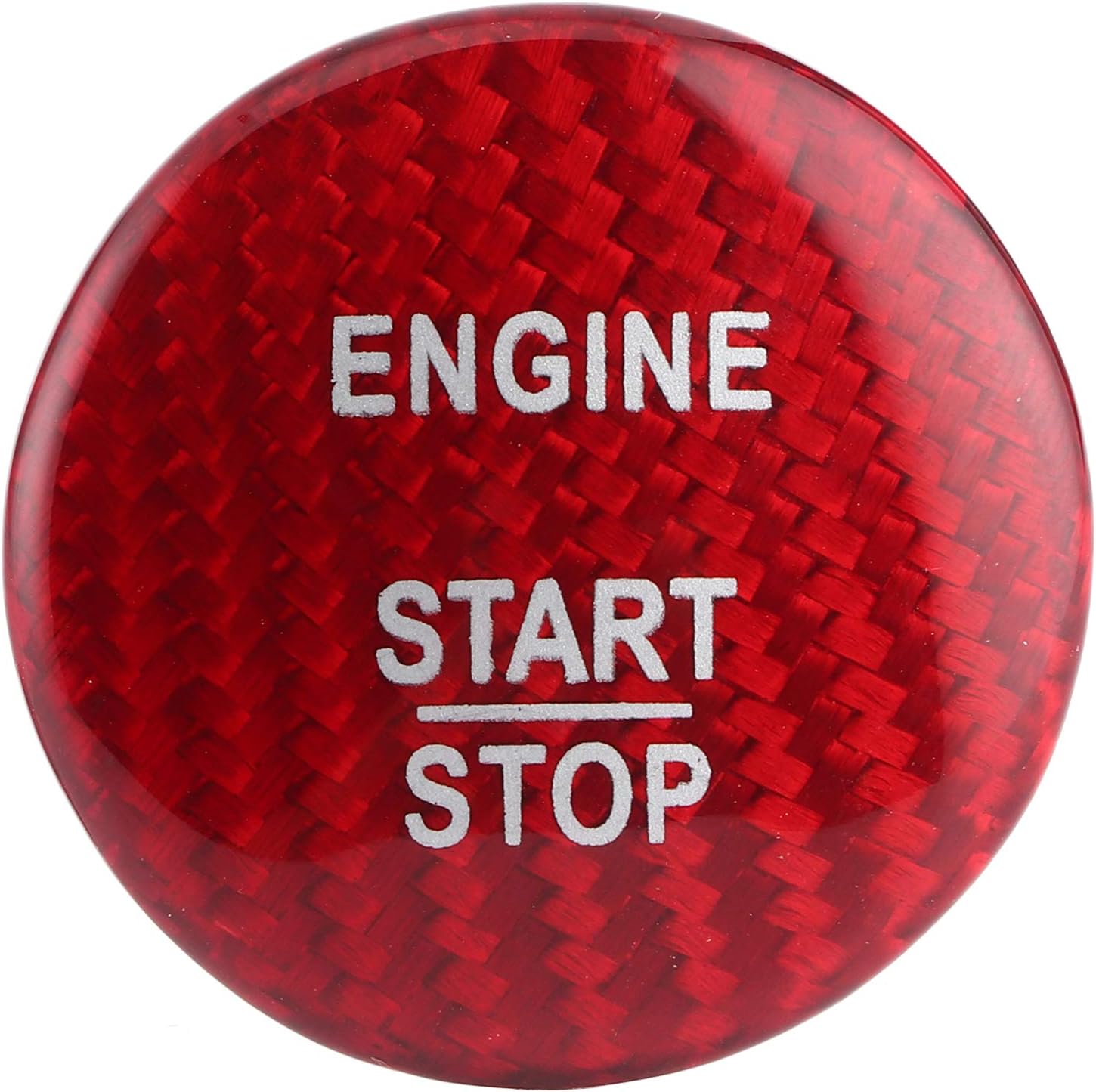 Terisass Car Engine Start Stop Button Cover Trim Carbon Fiber Keyless Go Ignition Stickers for B C E S G CL SL ML GL CLA CLS GLA GLC GLK GLE GLS Class (Red)