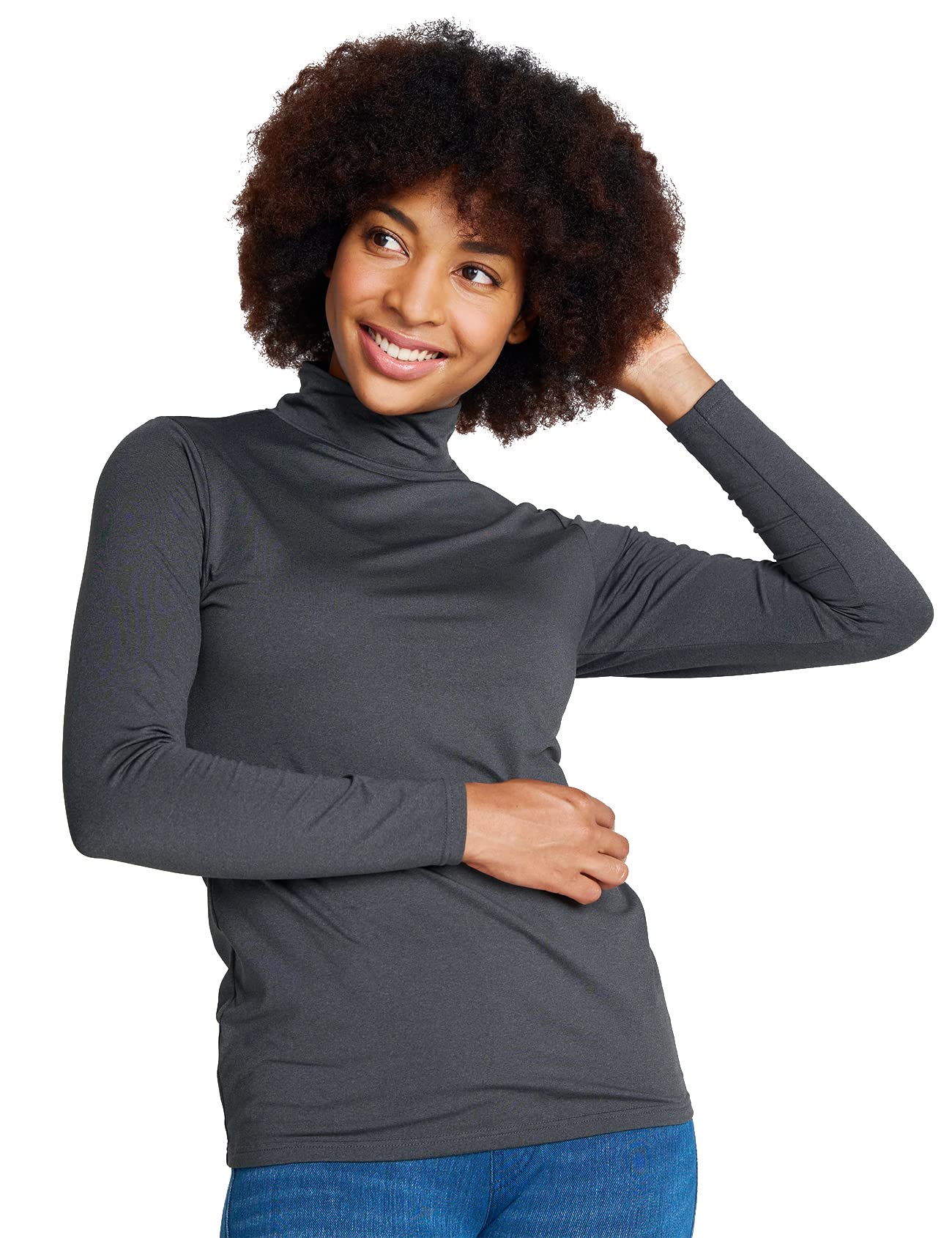 LAPASA Donna Maglia Termica Collo a Lupetto L87 L89 - Abbigliamento Termico Traspirante a Maniche Lunghe Fodera in Pile Strato Base