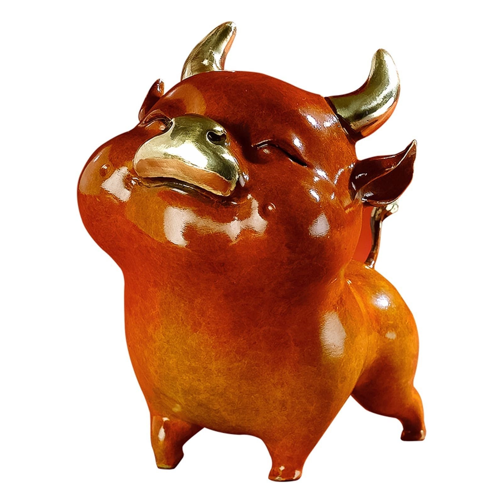 GLETSF Brass Decor Pure Copper Dragon Ears Cornucopia Feng Shui Ornaments Decorative Handicrafts Sculpture Office Desktop Decorations Statues For Home Decor,