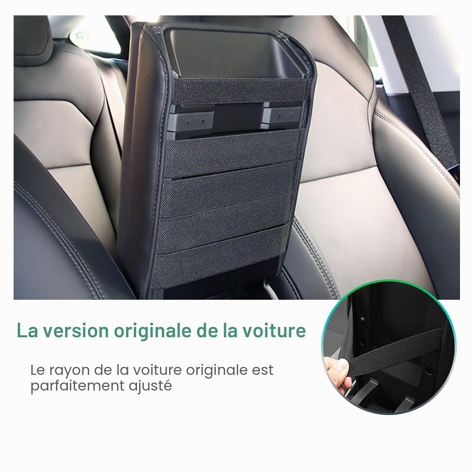 GAFAT Tesla Model 3 2026-2024 Standard & Premium Housse d'Accoudoir, Console Centrale Protection PU Microfibre Cuir Rembourrage, 4 CM Augmente L'épaississement, Tesla Model 3 Accessoires 2025