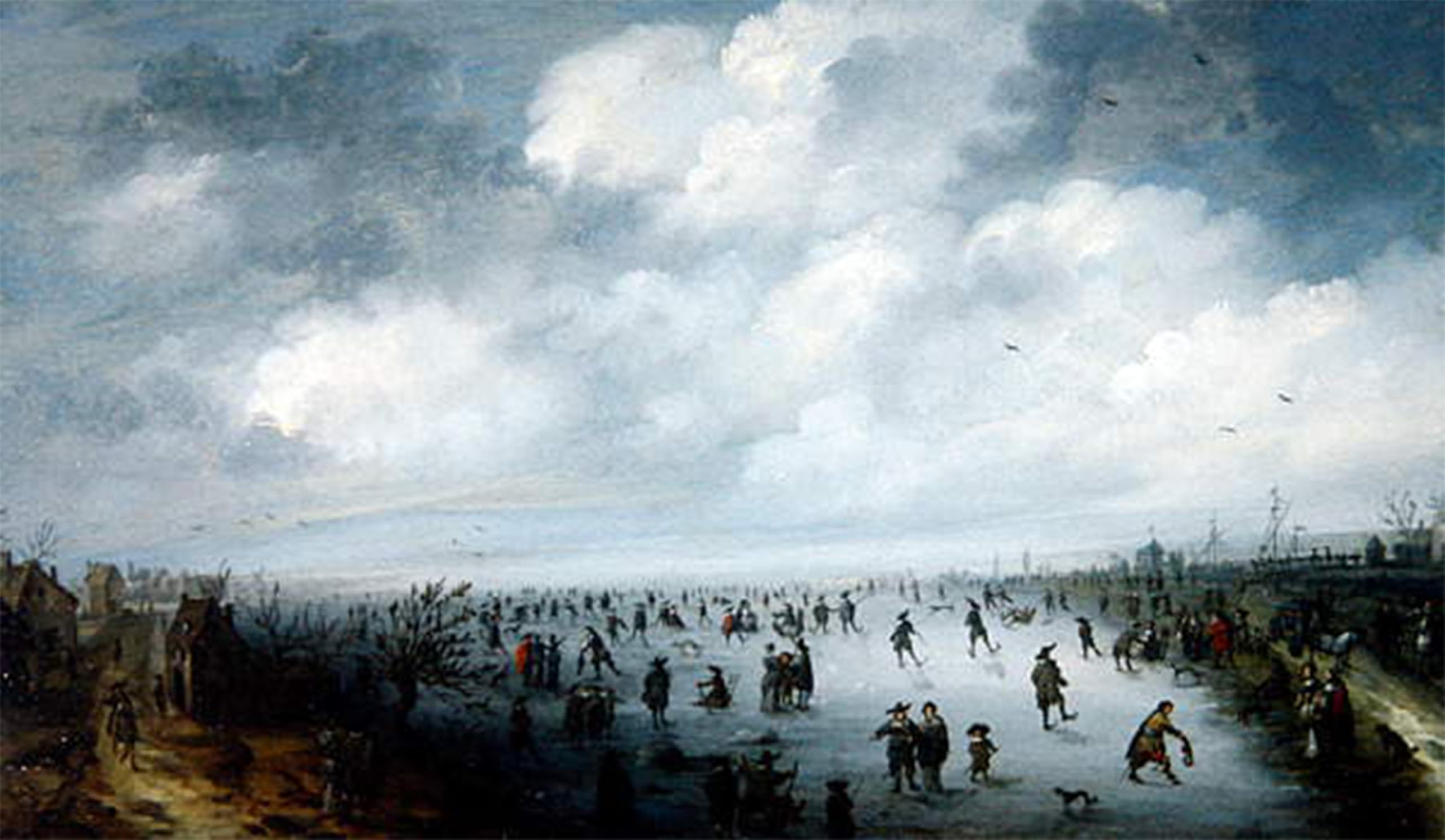 ARTXLXXBN Famous Prints Artwork Pictures Poster Painting Art a Winter Scene by Robert Van Den Hoecke Artwork Landscape Pictures for Home Decor 60x90cm