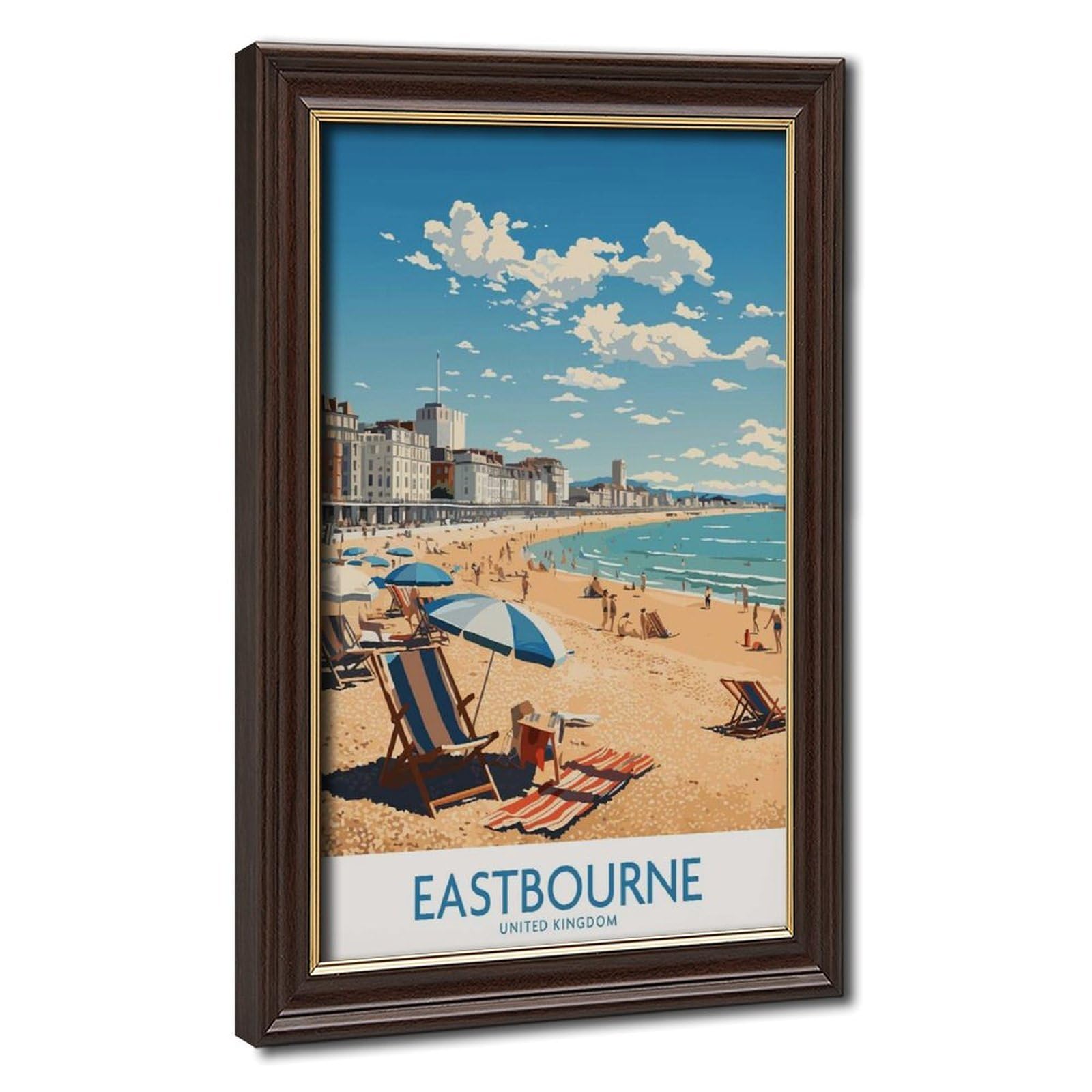 Bareronor Mokume Gane Frame-Style Eastbourne Canvas Poster For Bedroom Decor Gift