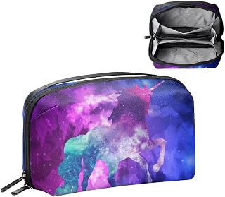 Electronics Organizer, Starry Sky Unicorn Small Travel Cable Organizer Carrying Bag, Compact Tech Case Bag for Electronic Accessories, Cords, Charger, USB, Hard Drives