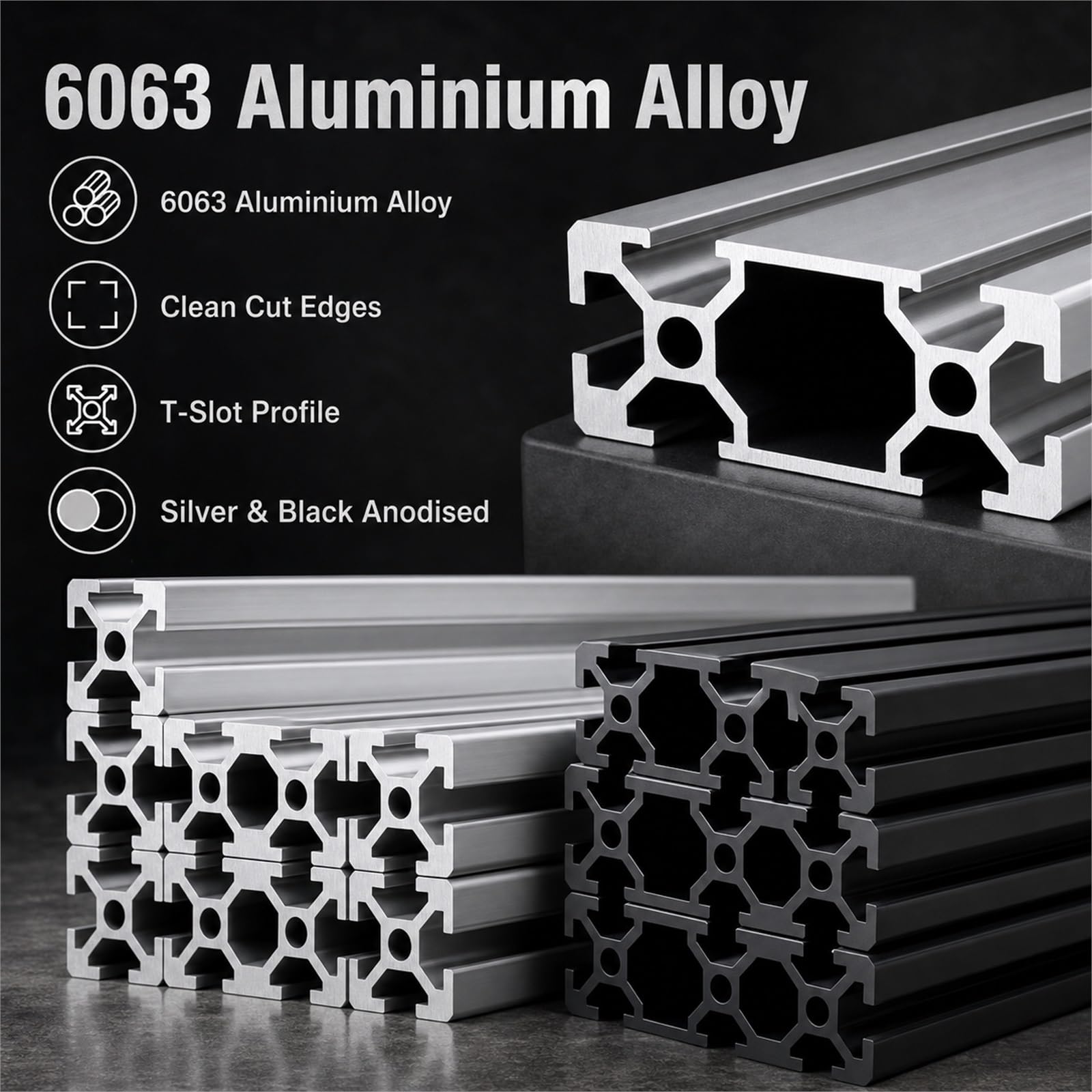 3D Drucker Alu Profil,Aluminiumprofil Extrusions Eloxierte Linearschiene,Aluminium Alu Profil Eloxiert,Langlebig Und Geschmeidig,FüR Maschinenbau,Werkbank & DIY