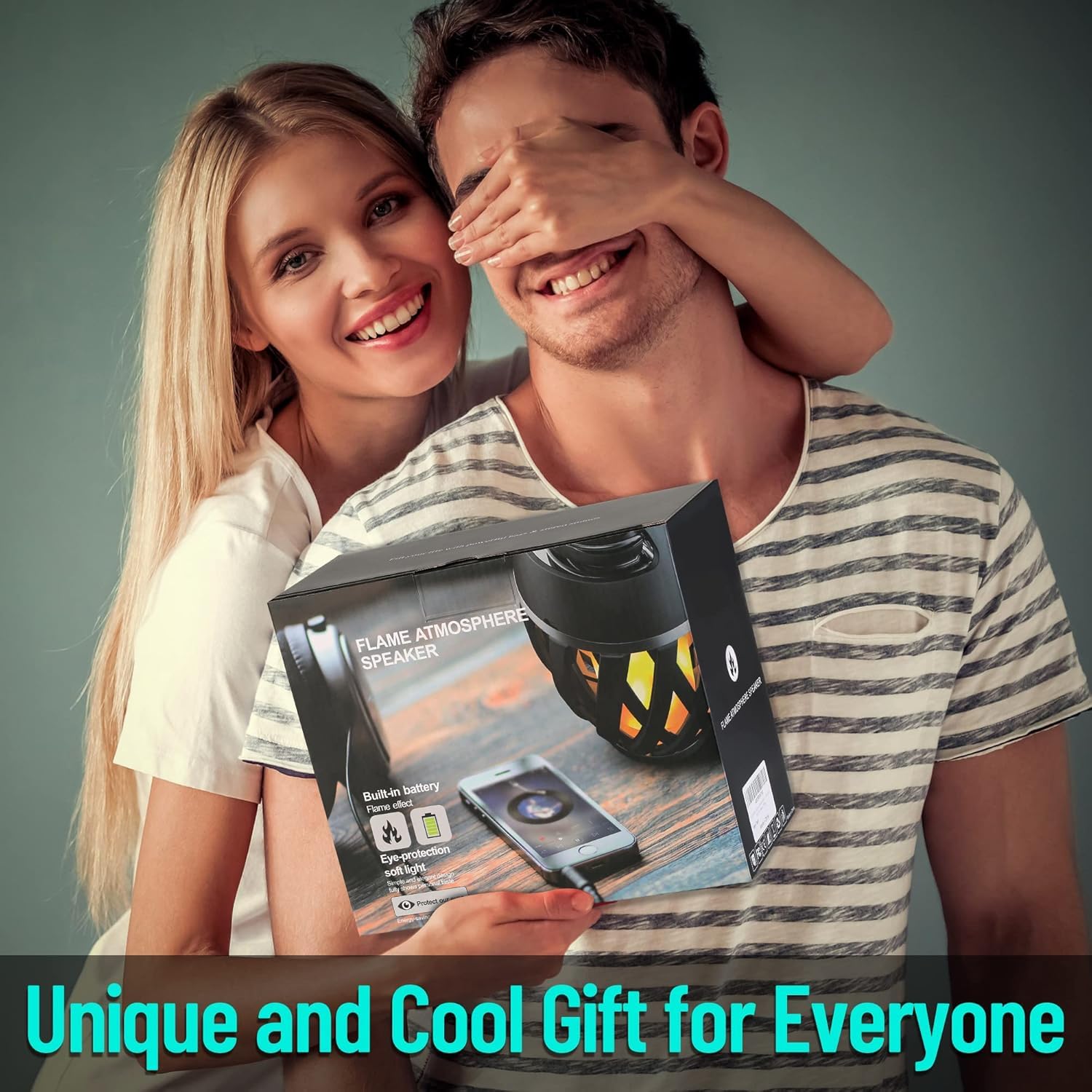 Altoparlanti Bluetooth da esterno impermeabili senza fili, regali di compleanno per uomini papà, luce ambientale a LED, accessori da campeggio, regali unici per lui, marito, fidanzato, papà