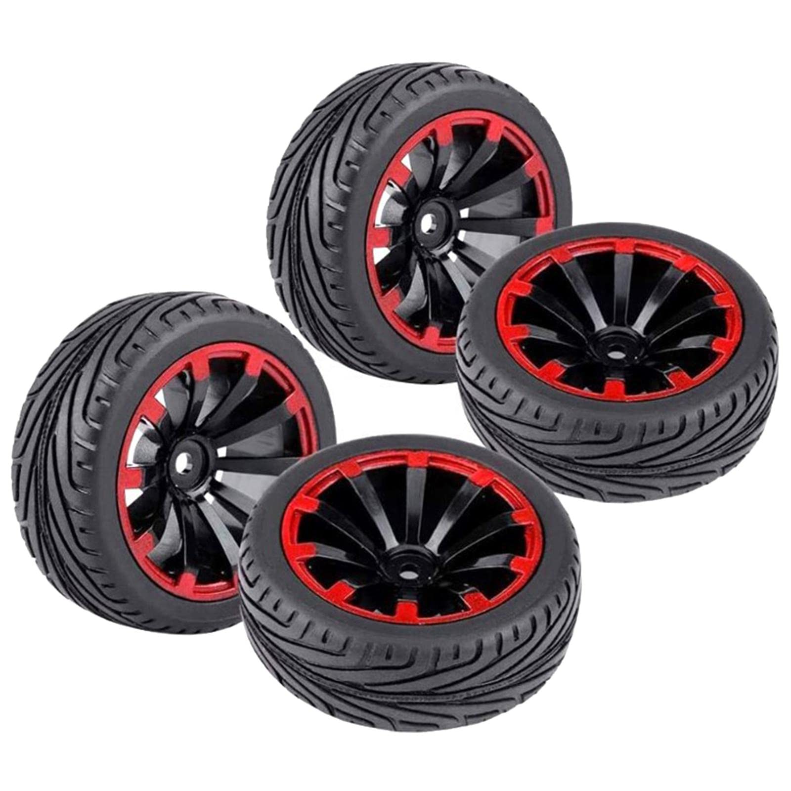 4Pack of 75Mm Rubber Tires for Wl Toys 144001 124018 On/Off Road Car Accs E-image-13