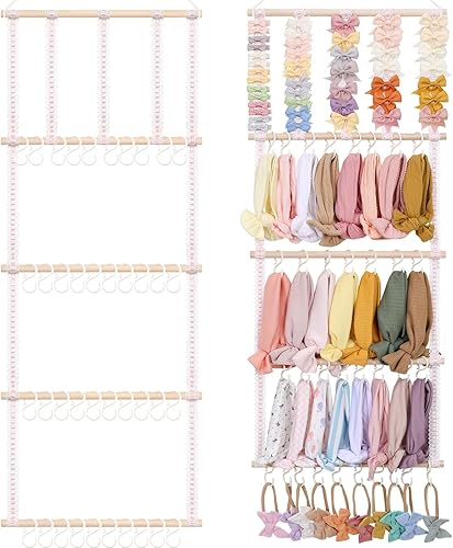 Miniatura 9 de POVETIRE Soporte para diadema organizador de lazos para el cabello, diademas para bebé, accesorios para el cabello, organizador de almacenamiento