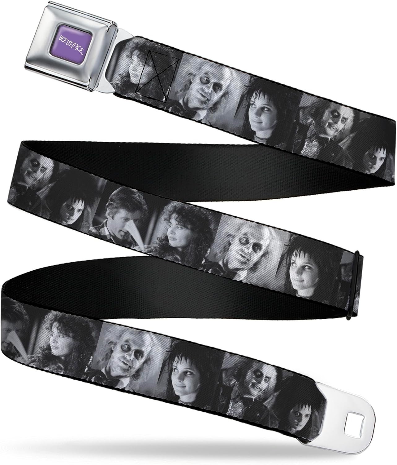 Beetlejuice Belt, Seatbelt Buckle Belt, Beetlejuice Character Face Blocks, Adjustable
