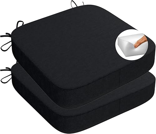 Miniatura 9 de Paquete de 4 cojines para sillas de cocina, 4 cojines de asiento de 16 x 16 pulgadas, relleno de esponja de densidad, cómodo y suave alivio del