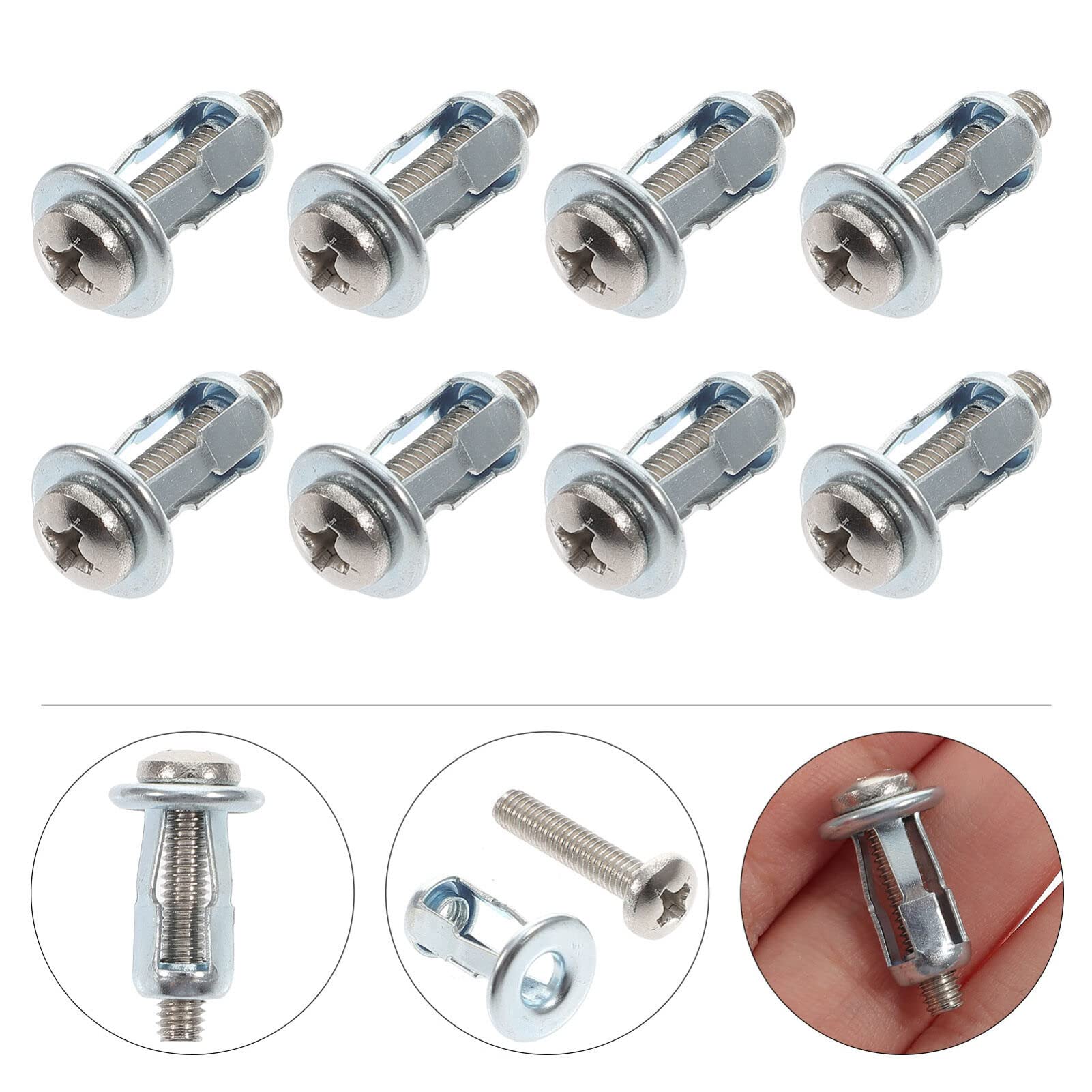 Balacoo 20 pcs metal hollow door anchor jack nuts with screws hollow wall anchor bloat furniture wall anchors drywall screws drywall anchors bolts Galvanized Carbon Steel thread repair kit