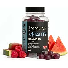 Seamoss Gummies- 6-in-1 with Ashwagandha, Seamoss, Shilajit, Lions Mane, Black Seed Oil & Beet Root. All-in-One Daily Supplement for Energy, Focus & Immunity, 60 Count