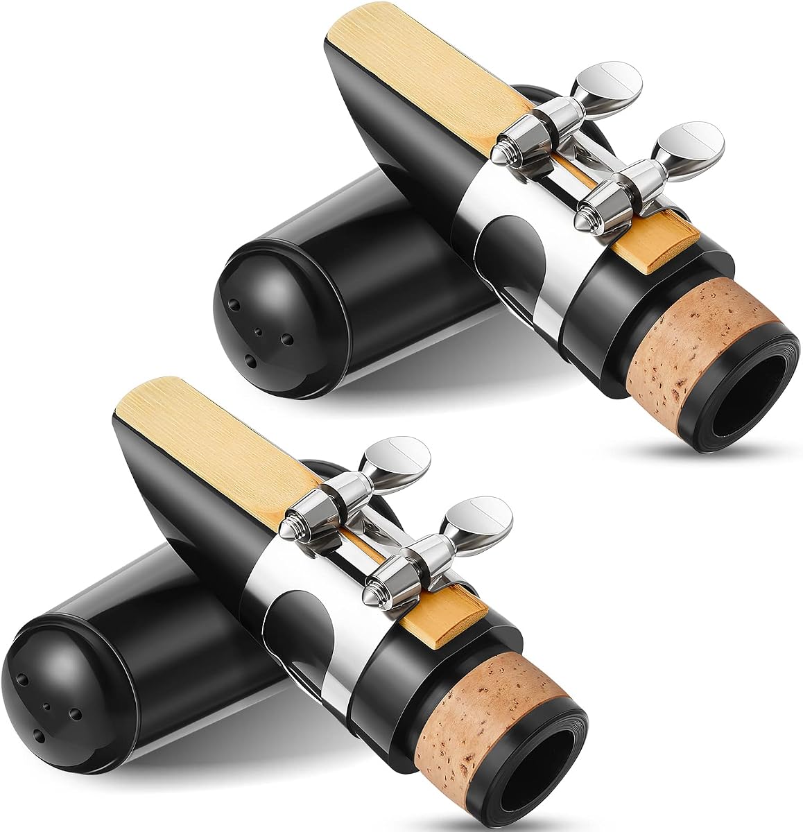 2 Sets Clarinet Mouthpiece kit Reeds 2.5 Mouthpiece Kit with Ligature Plastic Cap Bb accessory ligature Strength Reeds for Clarinet Use Replacement Supply