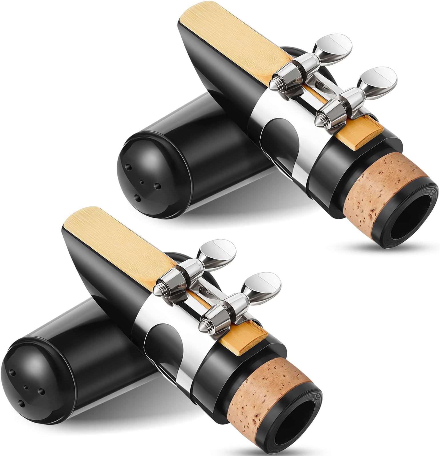 2 Sets Clarinet Mouthpiece kit Reeds 2.5 Mouthpiece Kit with Ligature Plastic Cap Bb accessory ligature Strength Reeds for Clarinet Use Replacement Supply