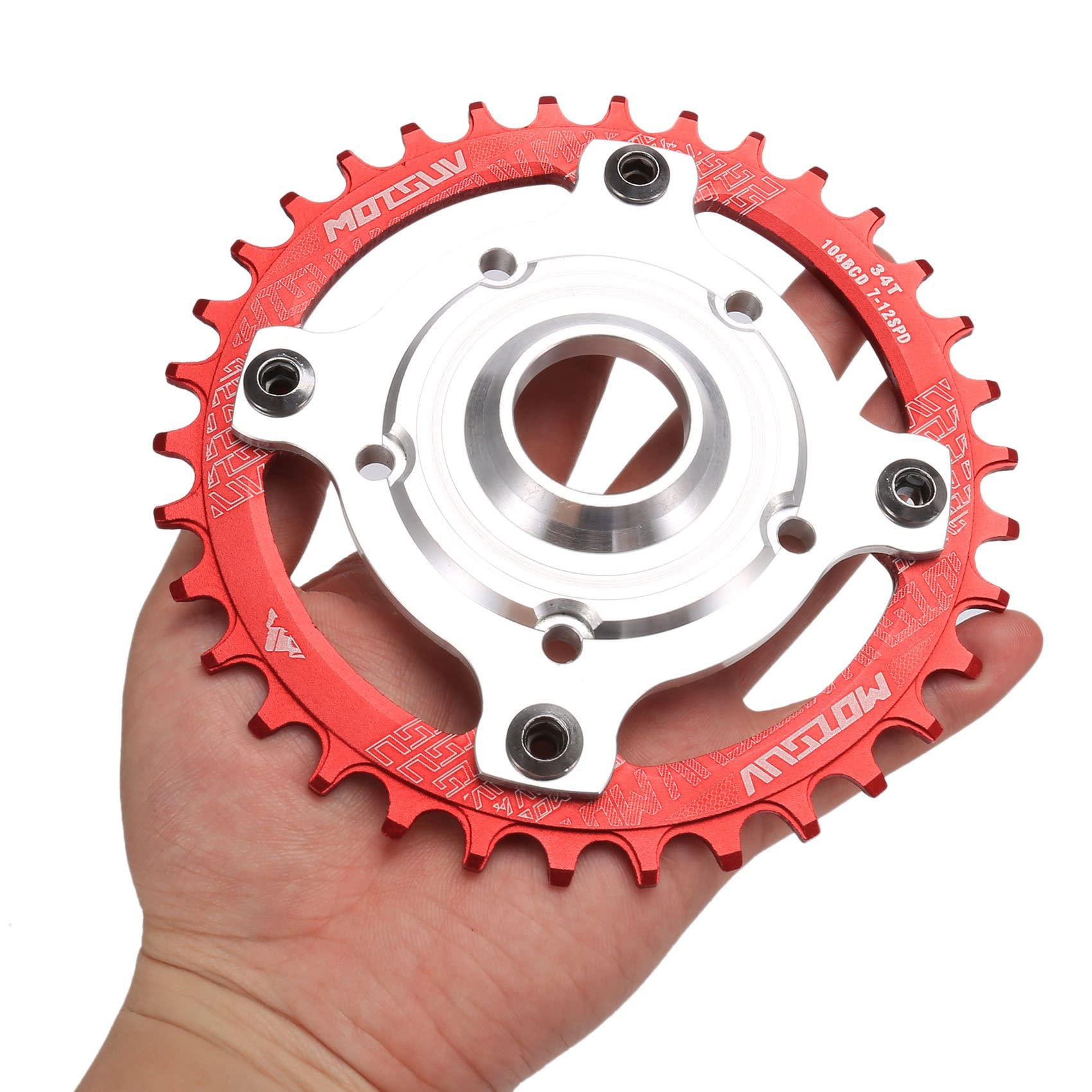 Plateau 104BCD 32T Rouge + Adaptateur Pour Moteur Tongsheng TSDZ – Vélo Électrique Alliage Aluminium CNC