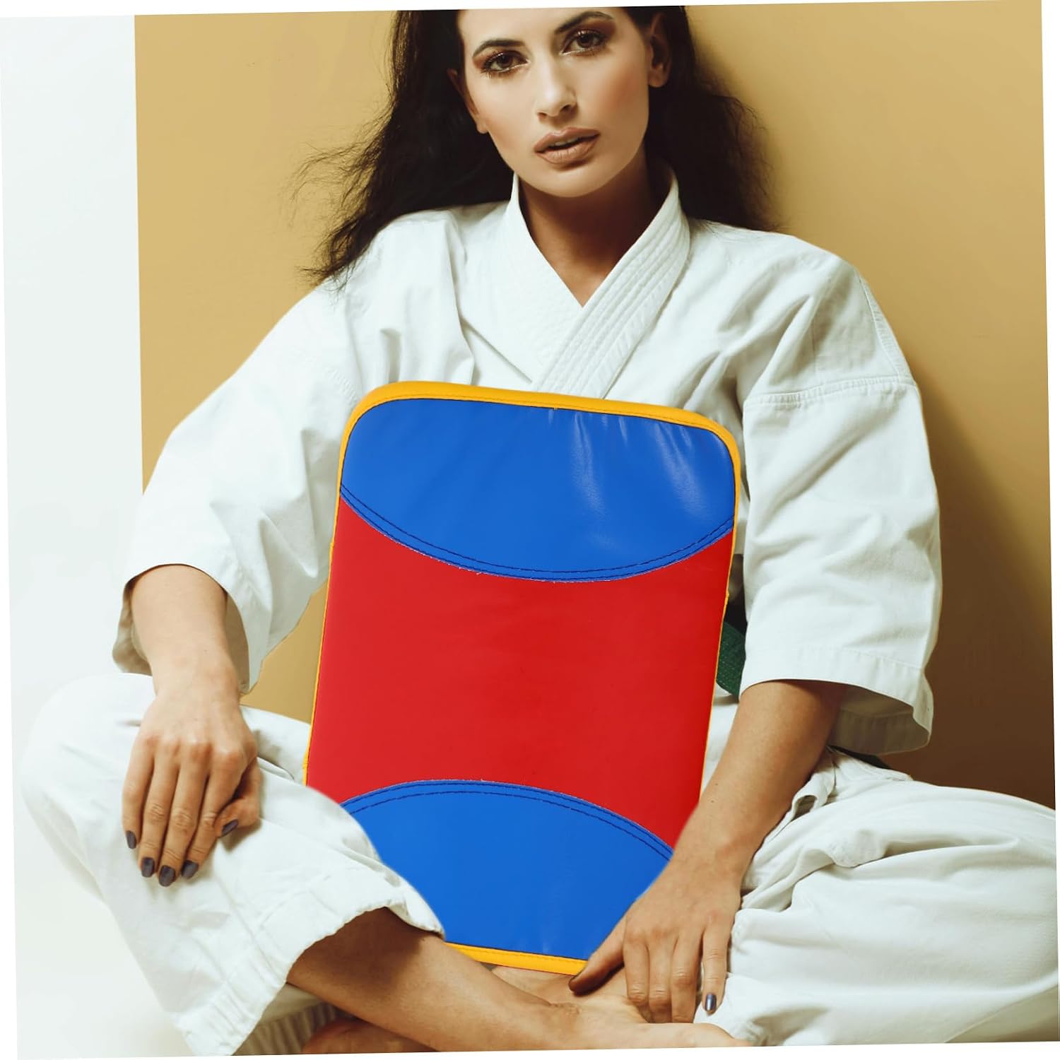 Toddmomy Taekwondo Kick Pad Small Curved Shield for Punching and Kicking Training Lightweight Reinforced Straps for Martial Arts and Boxing Practice