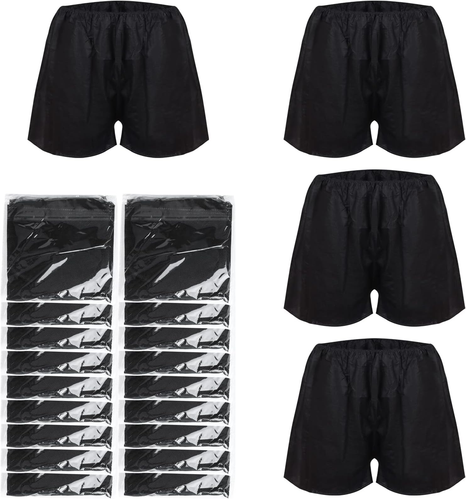50 Pcs Professional Salon Mens Black Boxer Shorts Disposable Mens Shorts Underwear Disposable Male Boxer Shorts Male Disposable Spa Underwear