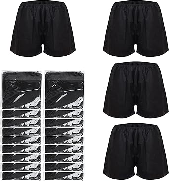 50 Pcs Professional Salon Mens Black Boxer Shorts Disposable Mens Shorts Underwear Disposable Male Boxer Shorts Male Disposable Spa Underwear