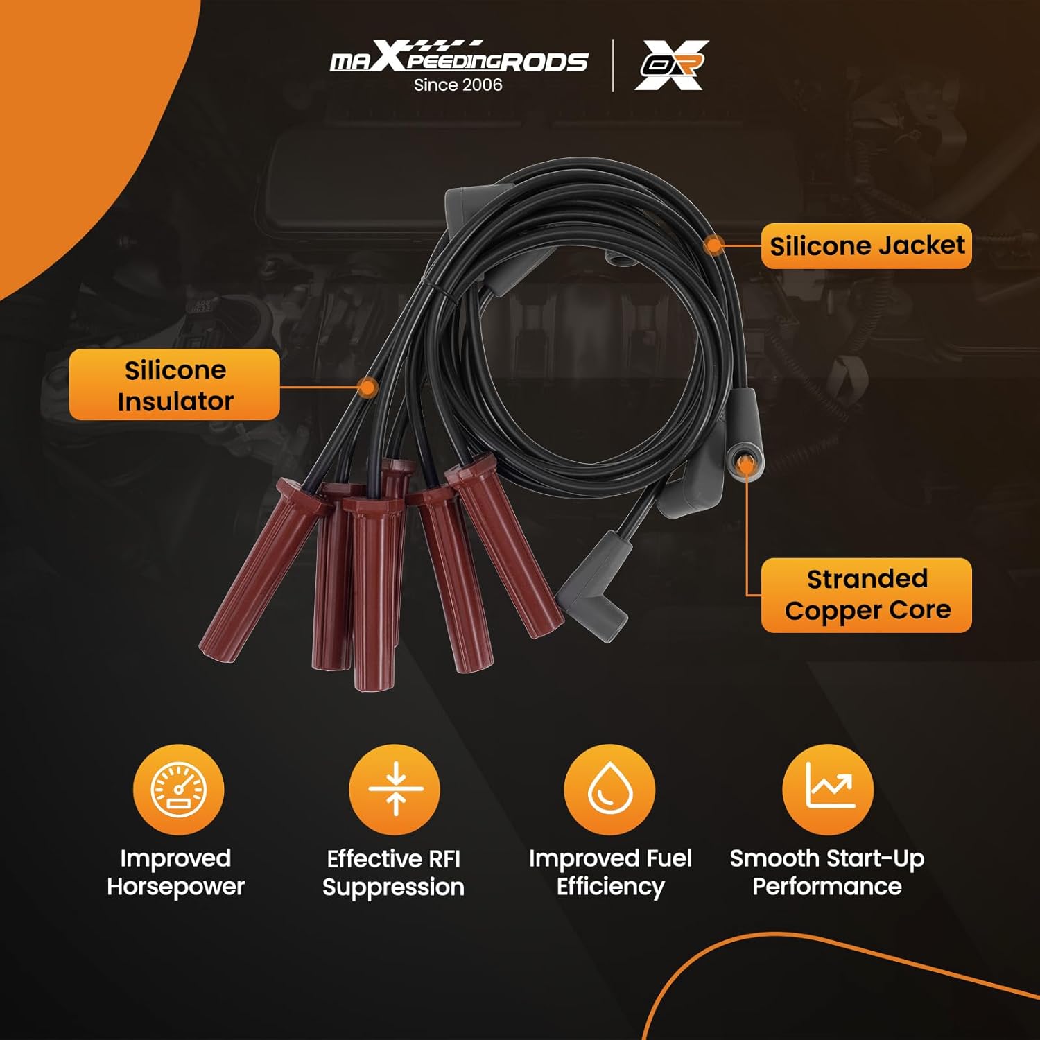 maXpeedingrods DR39 Set of 3 Ignition Coil with 6 Spark Plug and Wire Set Fit for Buick Chevy Pontiac 1999-2009 3.8L, Ignition Coil Kit Replaces 10468391, 10472401, 10482928