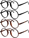 Eyekepper 4-pack Oversized Round Reading Glasses for Women Men Retro Readers
