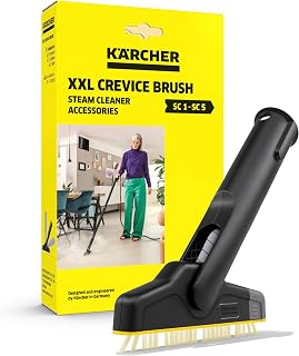Kärcher XXL Fugenbürste mit flexiblem Gelenk und austauschbarer Bürstenreihe für die hygienische Reinigung von Zementfugen und Fliesenfugen, Original-Zubehör für die Kärcher Dampfreiniger