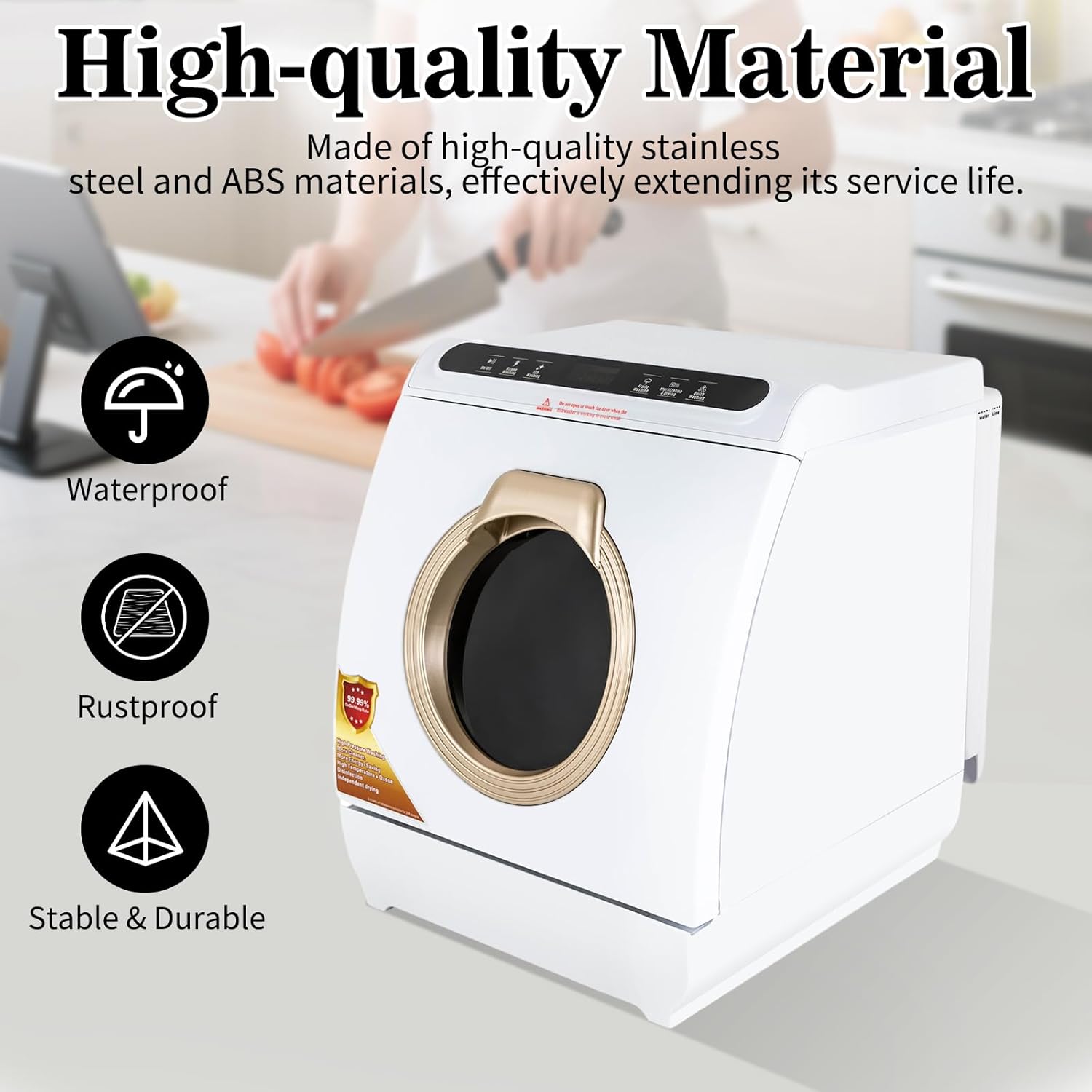 Countertop Dishwasher, Portable Dishwasher with 7L Built-in Water Tank, 5 Programs, 360° Dual Spray & Air-Dry Function, Mini Dishwasher for Apartments & RVs, No Hookup Needed(White)| US STOCK