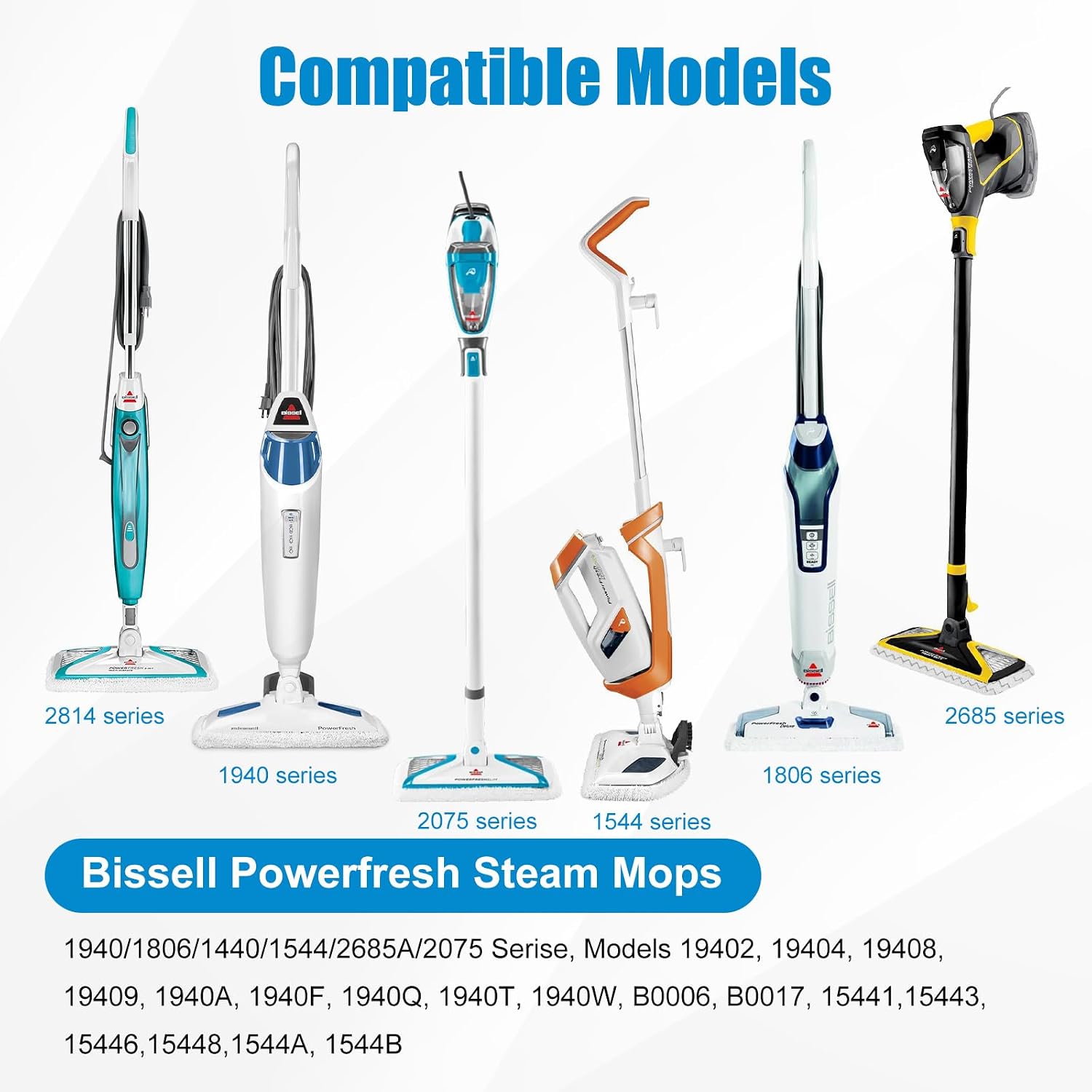 4 Pack Steam Mop Pads Compatible with Bissell Powerfresh Steam Mop