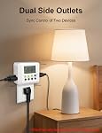 Techbee Dual Outlet Digital Timer Plug, 7 Day 24 Hour Programmable Cycle Timer, Combined Weekly/Daily & Intermittent Timing, 15A, 1 Pack