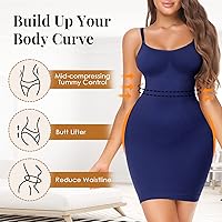 Vista 3 de NaTen Shapewear Full Slips Body Shaper Dress Slip Shapewear Tummy Control Under Dresses Seamless Spaghetti Strap party