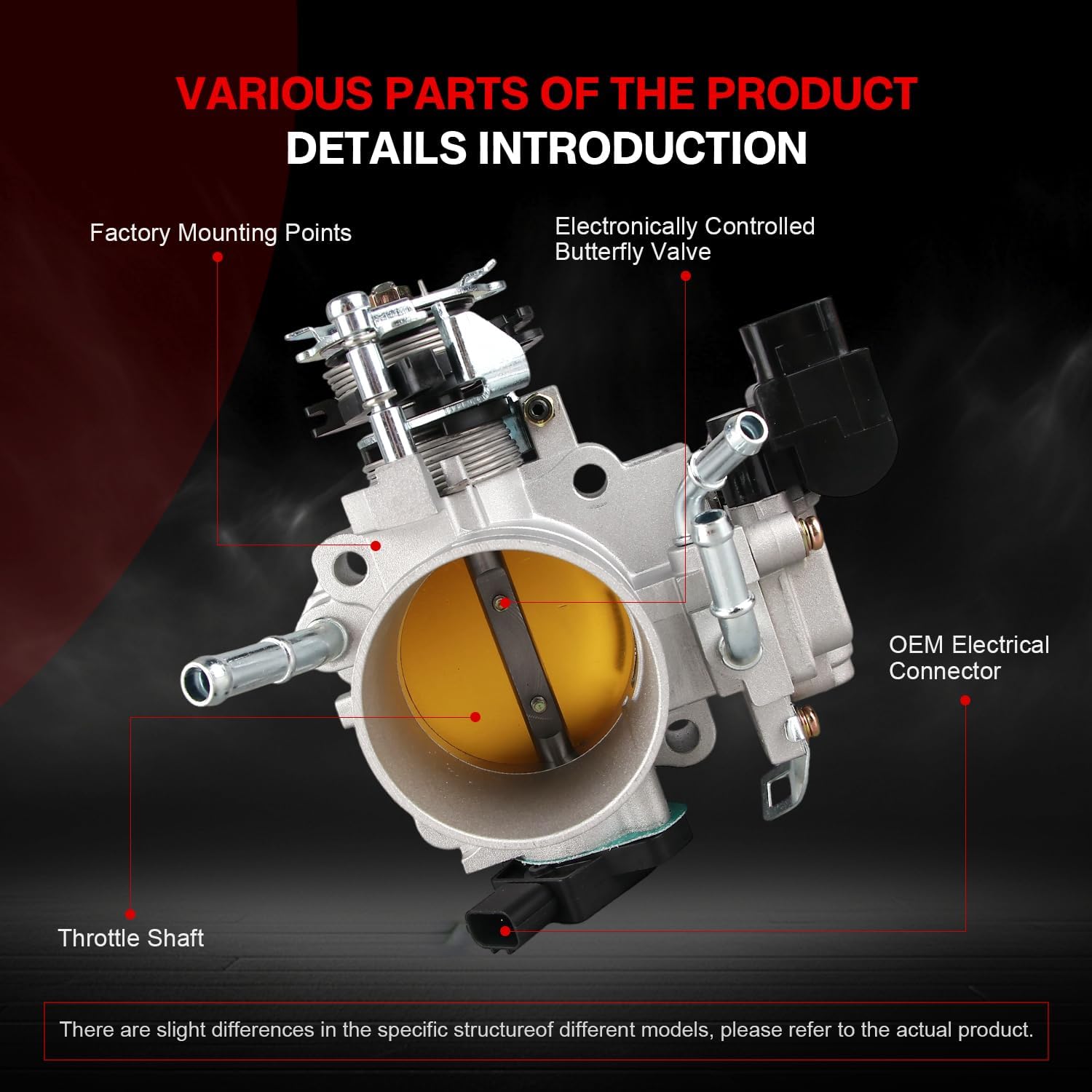 Electronic Throttle Body Compatible with Honda Accord 2003 2004 2005, Element 2003-2006, 2.4L, Replace# 16400RAAA62, 16400RAAA61, 16400RAAA63